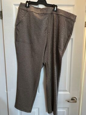 Croft & Barrow 3X Short Pull-On Pants Black & White Micro Houndstooth